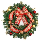 Home Accents Holiday Home Holiday Accents 30 in. Royal Easton Pre-Lit Artificial Pine Wreath with Warm White LED Lights thumbnail 1