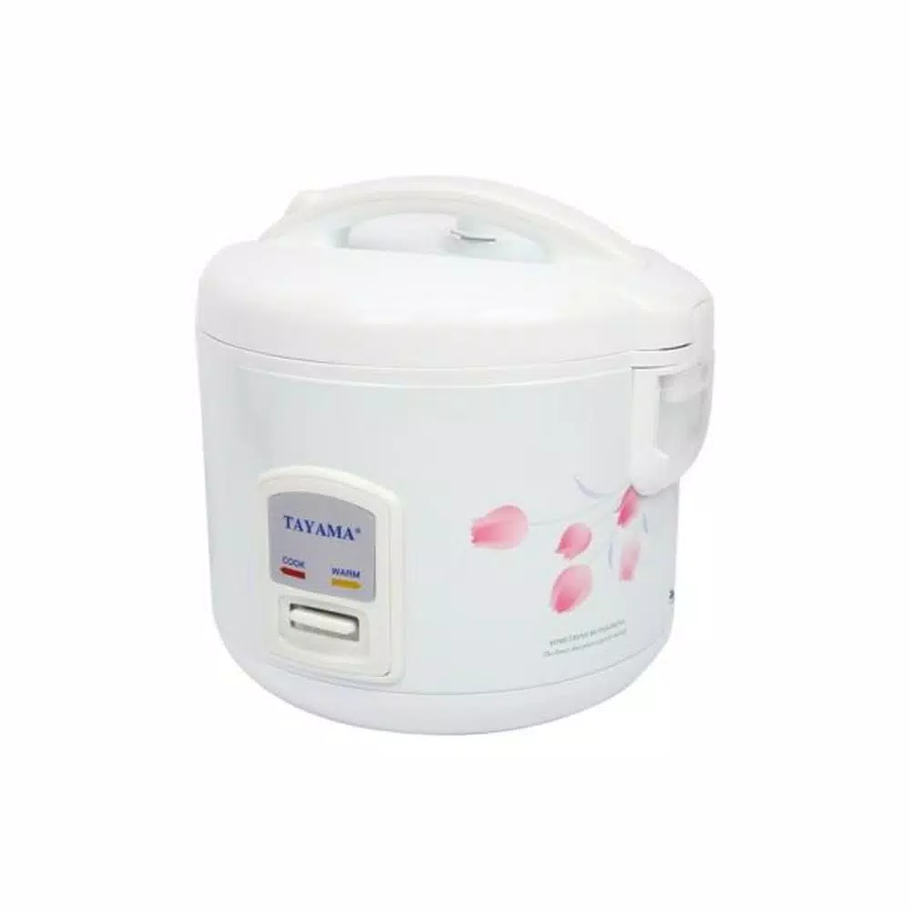 Tayama Cool Touch TRC-08 8-Cup White Rice Cooker with Steamer and Non-Stick Inner Pot