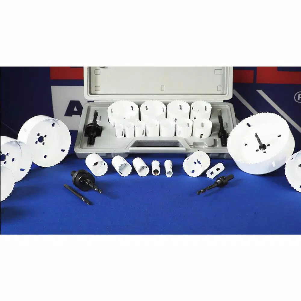 Drill America 14-Piece Bi-Metal Hole Saw Set with Arbors and Pilot Drill