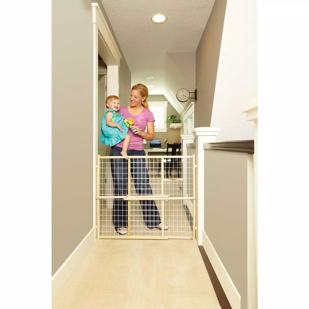 Unbranded North States Extra-Wide Wire Mesh Pressure Mount Gate, 32 in. High, White