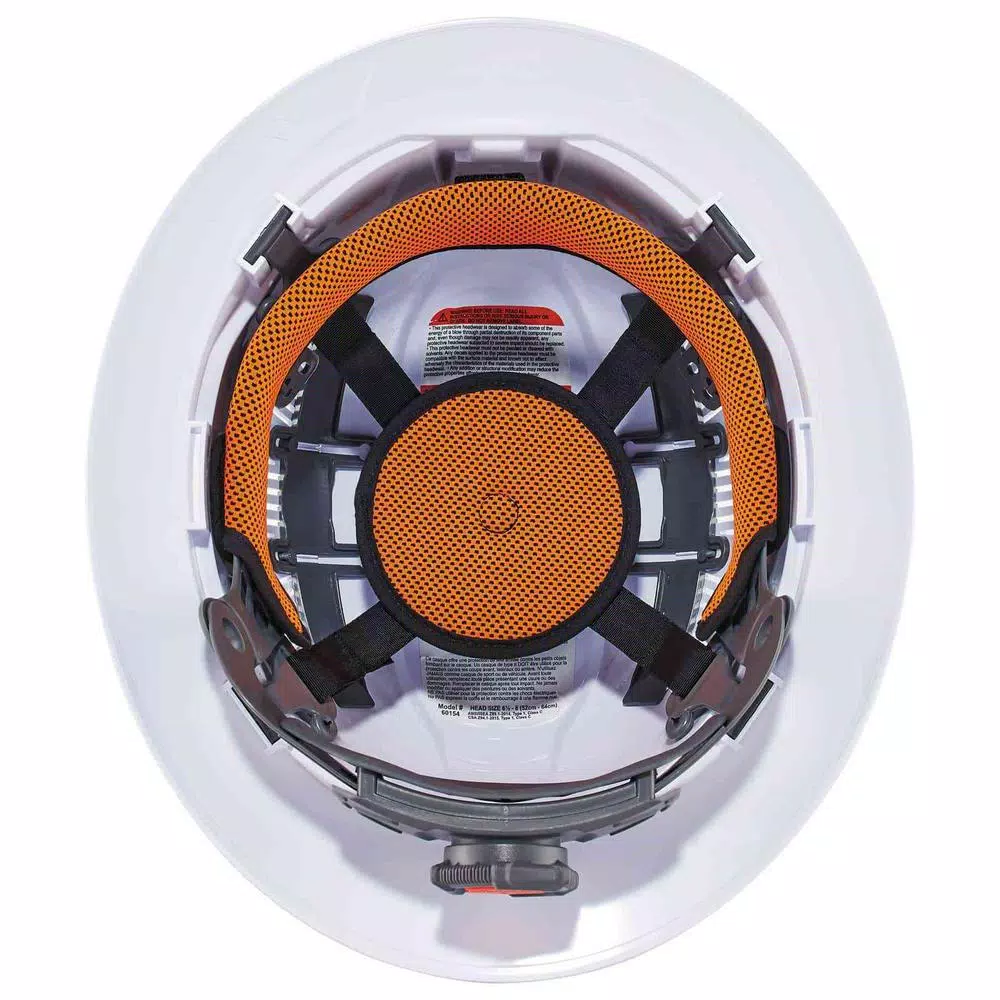 Ergodyne Skullerz 8973 Class C Full Brim Vented Hard Hat with Ratchet Suspension - White