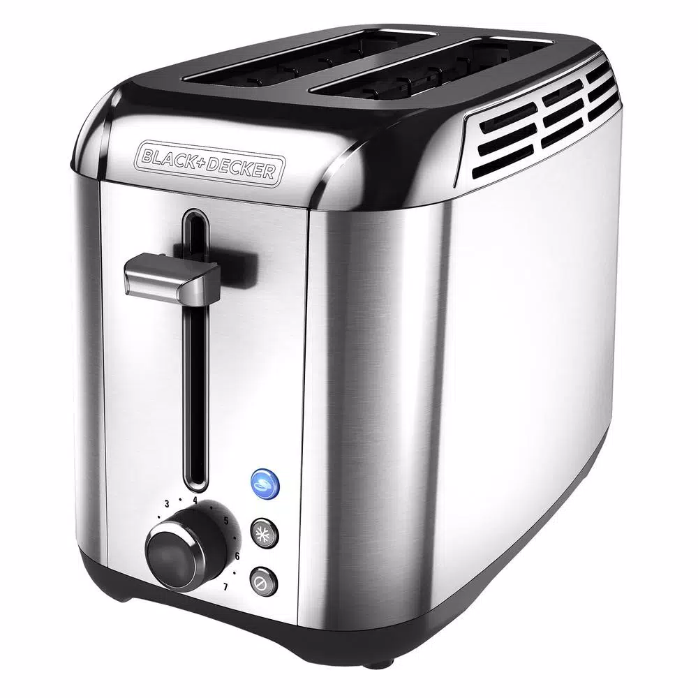 BLACK+DECKER Rapid Toast 2-Slice Stainless Steel Wide Slot Toaster, 1200W