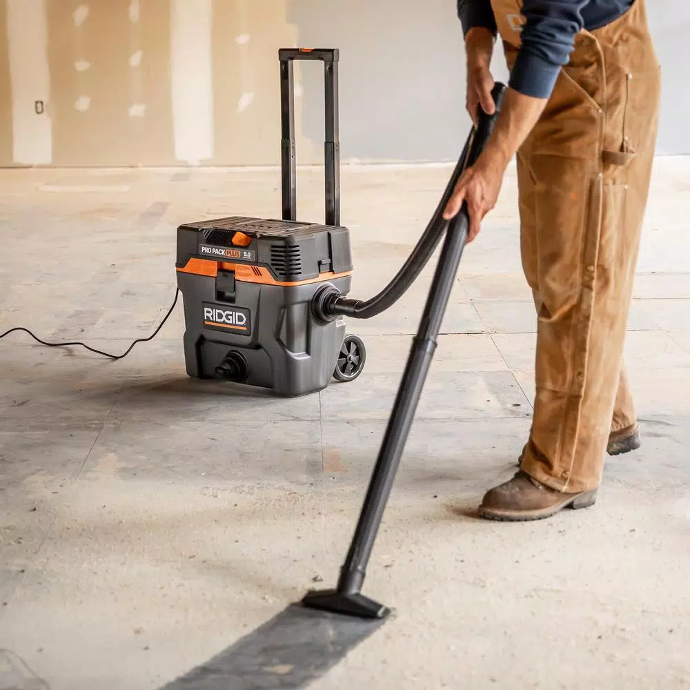 RIDGID 10 Gal. 5.0 Peak HP ProPack Plus Wet/Dry Shop Vacuum with Qwik Lock Filter