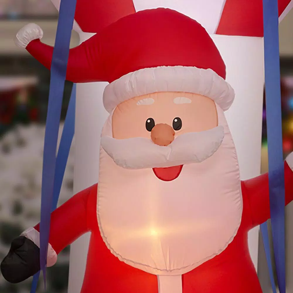 Airblown 12 ft. Inflatable Santa in Hot Air Balloon with Northern Sky Light Show Projection