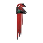 Steel Vision 9-Piece SAE Extra Long Ball Point Hex Key Wrench Set, Red thumbnail 1