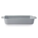 CorningWare 5 Qt. Rectangle Stoneware Baker, 10 in. x 15 in., Ash Gray thumbnail 1