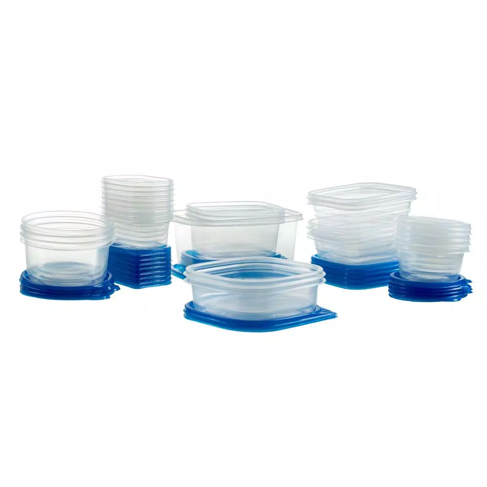 Chef Buddy 54-Piece Food Storage Container Set with Airtight Blue Lids