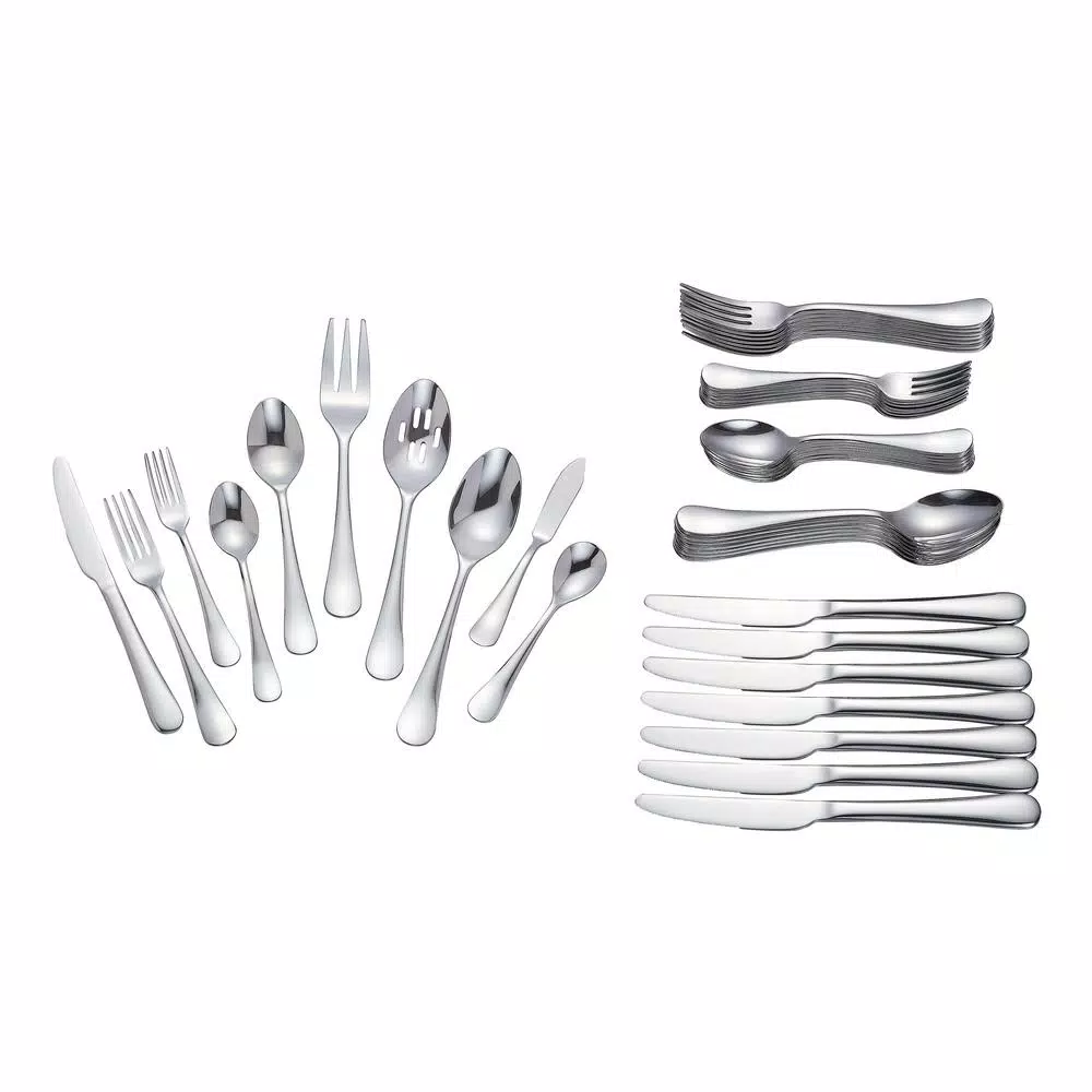 Home Decorators Collection Maywood 45-Piece Stainless Steel Flatware Set, Service for 8