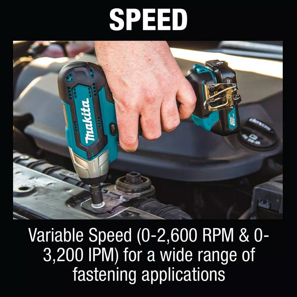 Makita 12V MAX CXT Cordless 1/4 in. Square Drive Impact Wrench Kit (2.0 Ah)