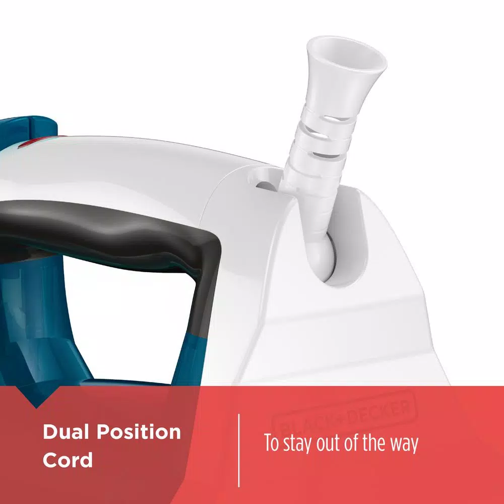 BLACK+DECKER Easy Steam Compact Steam Iron, 1200W, Blue/White