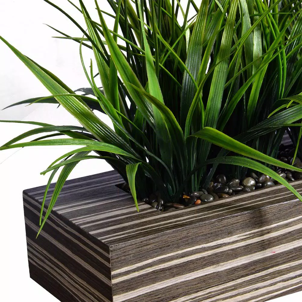 Vintage Home 36 in. Artificial Tall Grass in Zebra Wood Planter