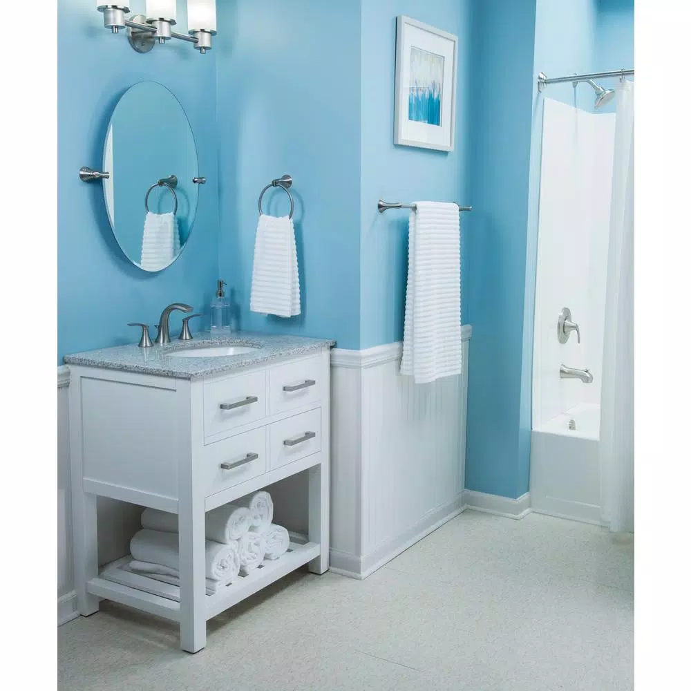 MOEN Darcy 24 in. Single Towel Bar, Brushed Nickel, Zinc Construction