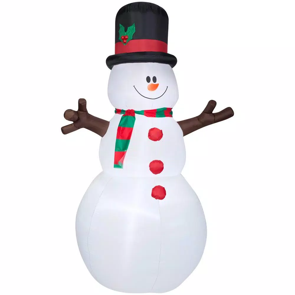 Airblown 5 ft. W x 8 ft. H Inflatable Snowman with Christmas Scarf and Hat, Outdoor Holiday Decor
