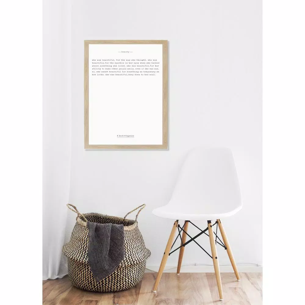 Petal Lane Home F. Scott Fitzgerald Magnetic Memo Board with Rustic Brown Frame
