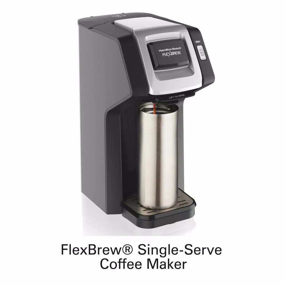 Hamilton Beach FlexBrew Black Single Serve Coffee Maker - Brews K-Cup Pods & Ground Coffee