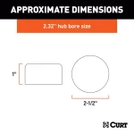 CURT 2.32" Bearing Protector Dust Covers, Gray Plastic (2-Pack) thumbnail 4