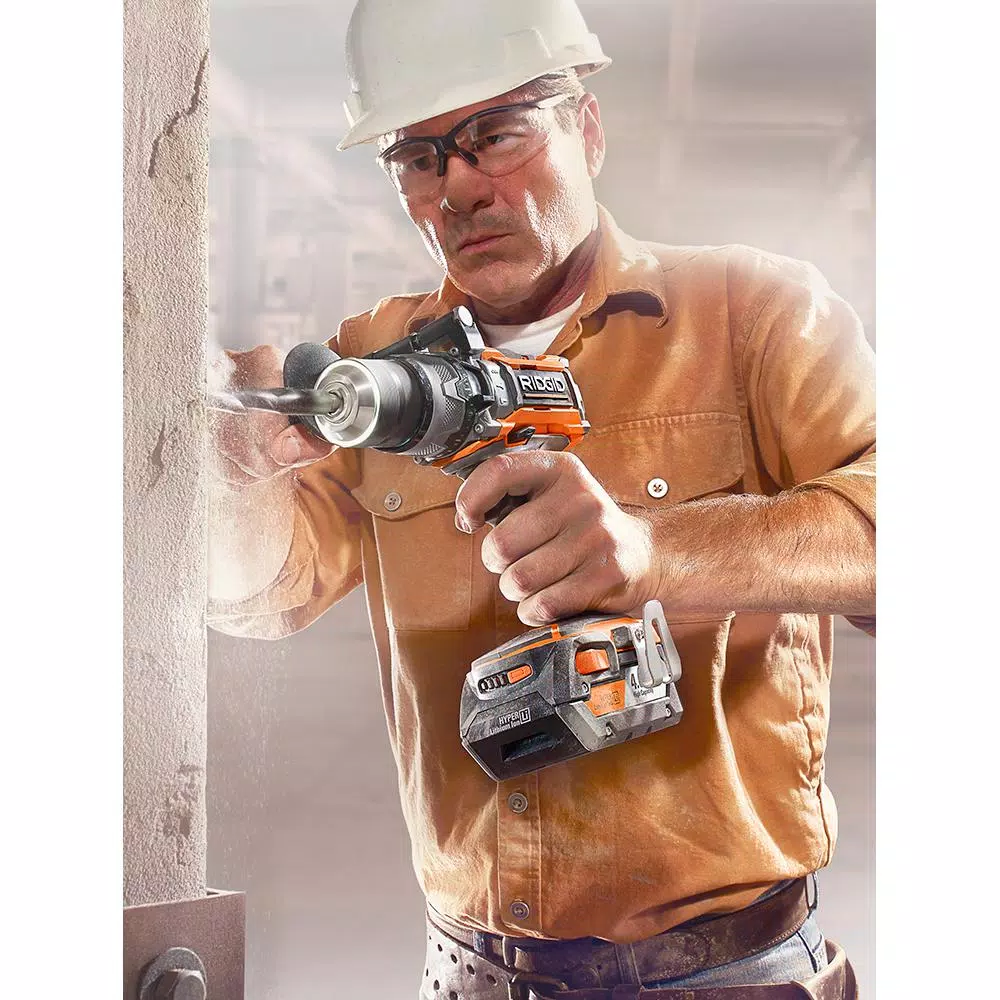 RIDGID 18V Lithium-Ion 1/2 in. Cordless Hammer Drill/Driver Kit with 2.0 Ah Battery and Charger