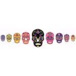 WallPops 39 in. x 34.5 in. Sugar Skull Wall Art Kit - 9 Piece Colorful Skeleton Decals thumbnail 1