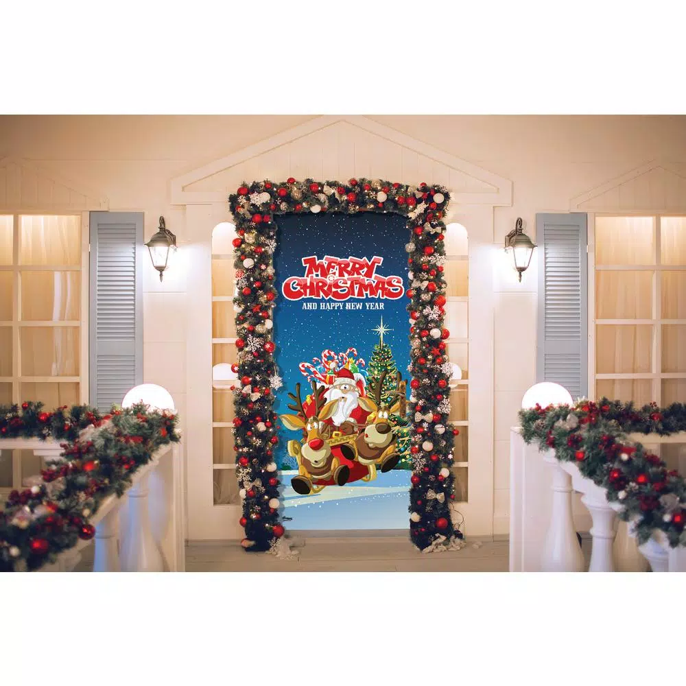 My Door Decor Santa's Take Off Christmas Front Door Mural Banner, 36 in. x 80 in.