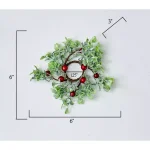 WORTH IMPORTS 1.25" Green Leaves and Red Berries Candle Ring Set of 6 - Seasonal Holiday Decor thumbnail 2