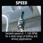 Makita 12V MAX CXT Lithium-Ion Cordless 3/8 in. Right Angle Drill Kit (2.0 Ah) thumbnail 7