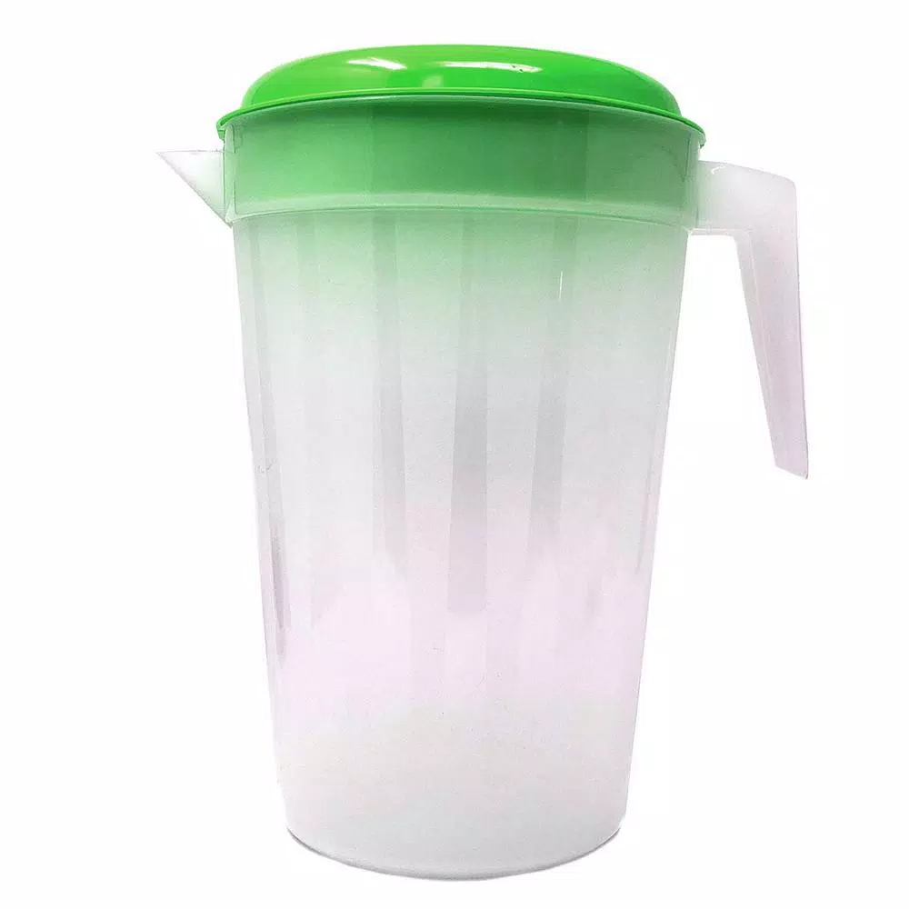 LavoHome 1 Gallon Clear Plastic Pitcher Jugs with Lids, 6-Pack, Assorted Colors