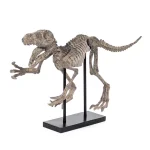 Zentique Velociraptor Skeleton Polyresin Statuary with Metal Base - Distressed Brown/Grey thumbnail 3