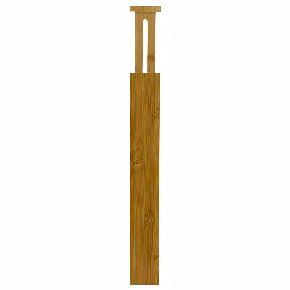 Unbranded Natural Bamboo Drawer Organizer - Expandable Spring-Loaded Divider for Kitchen, Office, and Home