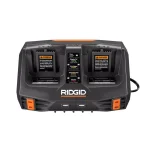 RIDGID 18V Dual Port Dual Chemistry Sequential Battery Charger with Dual USB Ports thumbnail 3
