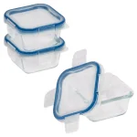 Snapware Total Solutions 1-Cup Glass Square Food Storage Container Set, 6-Piece (3 Containers with Lids) thumbnail 1