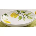 Split P Lovely Lemons Ceramic Serving Bowl, 13-inch Round Botanical Pattern thumbnail 2