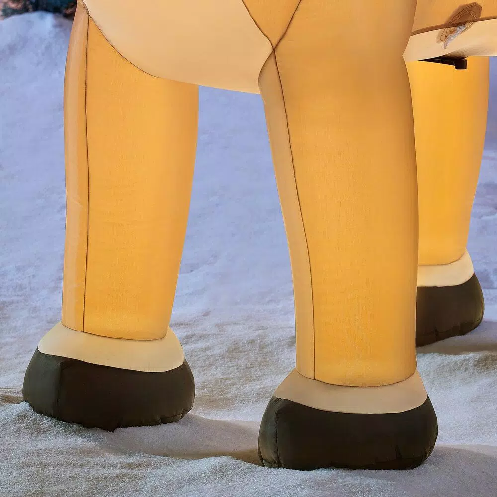 Rudolph 4.99 ft. Rudolph the Red-Nosed Reindeer Inflatable with Glowing Red Nose and Red Bow