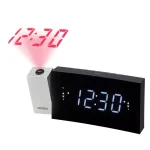 Jensen JCR-238 Digital Dual Alarm Projection Clock Radio with USB Charging Port, Black and Silver thumbnail 4