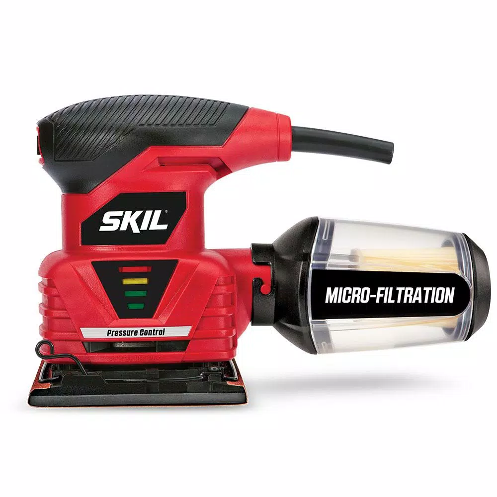 Skil 2 Amp Corded 1/4 in. Sheet Palm Sander with Pressure Control and Micro Filtration