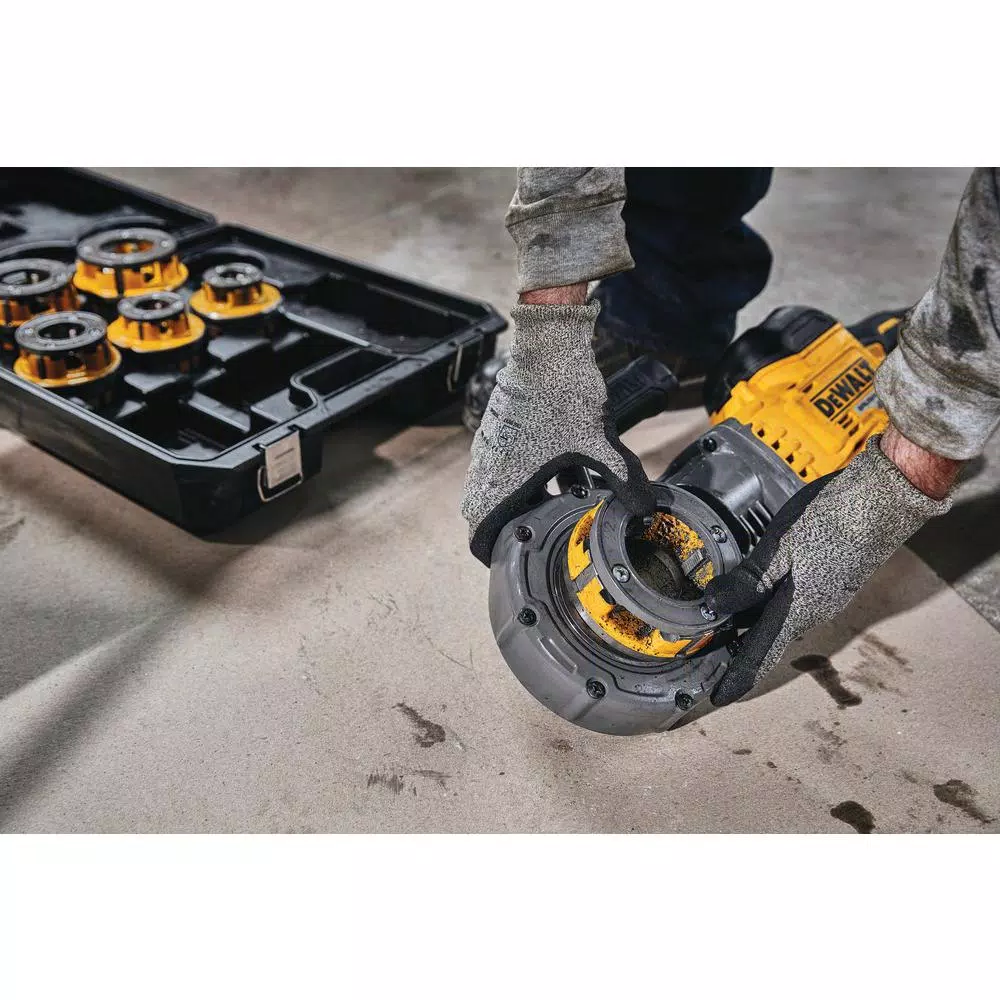 DEWALT FLEXVOLT 60V MAX Cordless 1/2 in. - 2 in. Pipe Threader Kit with (2) 9.0 Ah Batteries & Die Heads