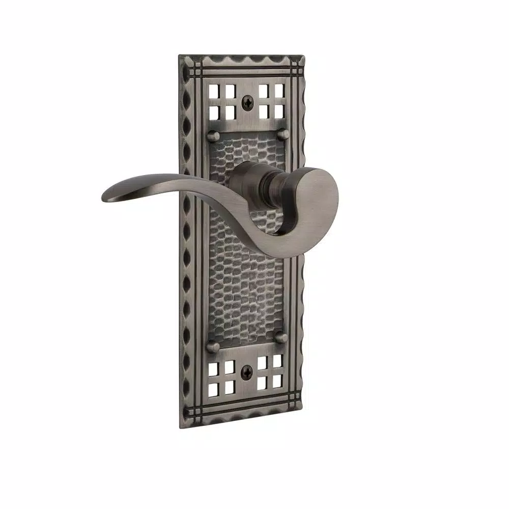 Nostalgic Warehouse Craftsman Manor Privacy Lever, 2-3/8 in. Backset, Antique Pewter