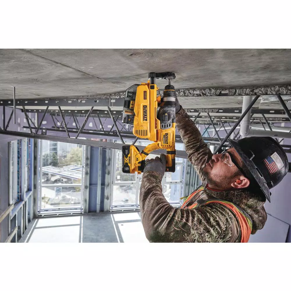 DEWALT 20V MAX XR Brushless 1-1/8 in. SDS Plus D-Handle Rotary Hammer Kit with Dust Extractor & (2) 6.0Ah Batteries