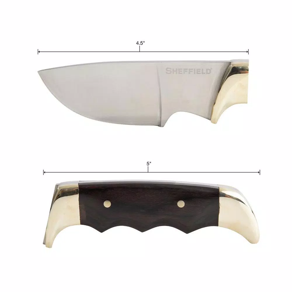 Sheffield Timber Series Big Pakka 4.5 in. Drop Point Fixed Blade Hunting Knife
