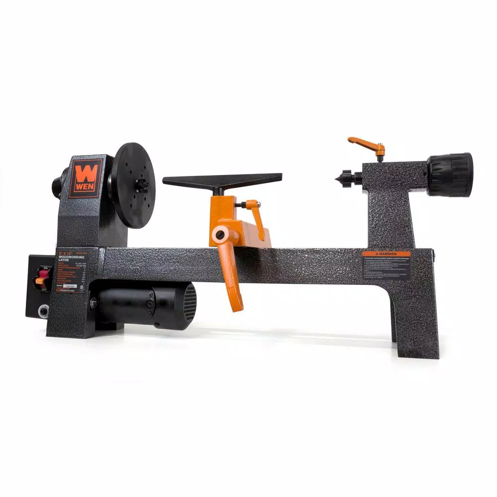 WEN 8 in. x 12 in. Variable Speed Midi Wood Lathe, 750-3200 RPM
