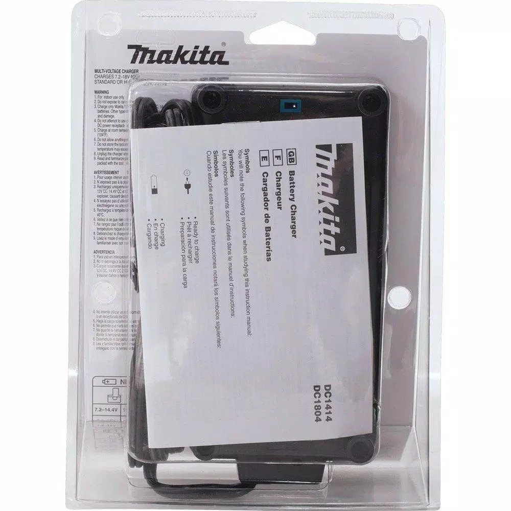 Makita DC1804 Universal Battery Charger, 7.2V - 18V, NiMH & NiCad Compatible
