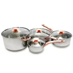 Sunbeam Ansonville 8-Piece Stainless Steel Cookware Set with Rose Gold Accents thumbnail 1