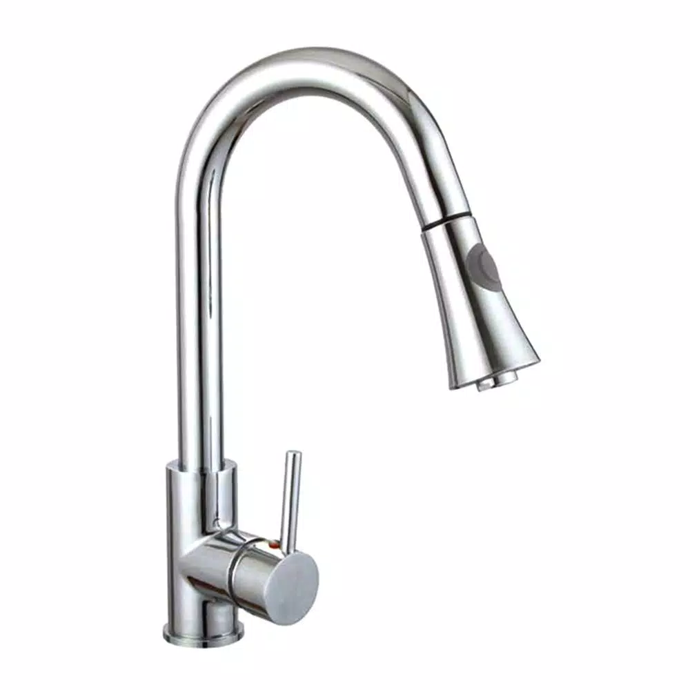 Vanity Art Single-Handle Pull-Down Kitchen Faucet with Sprayer Wand, Chrome Finish
