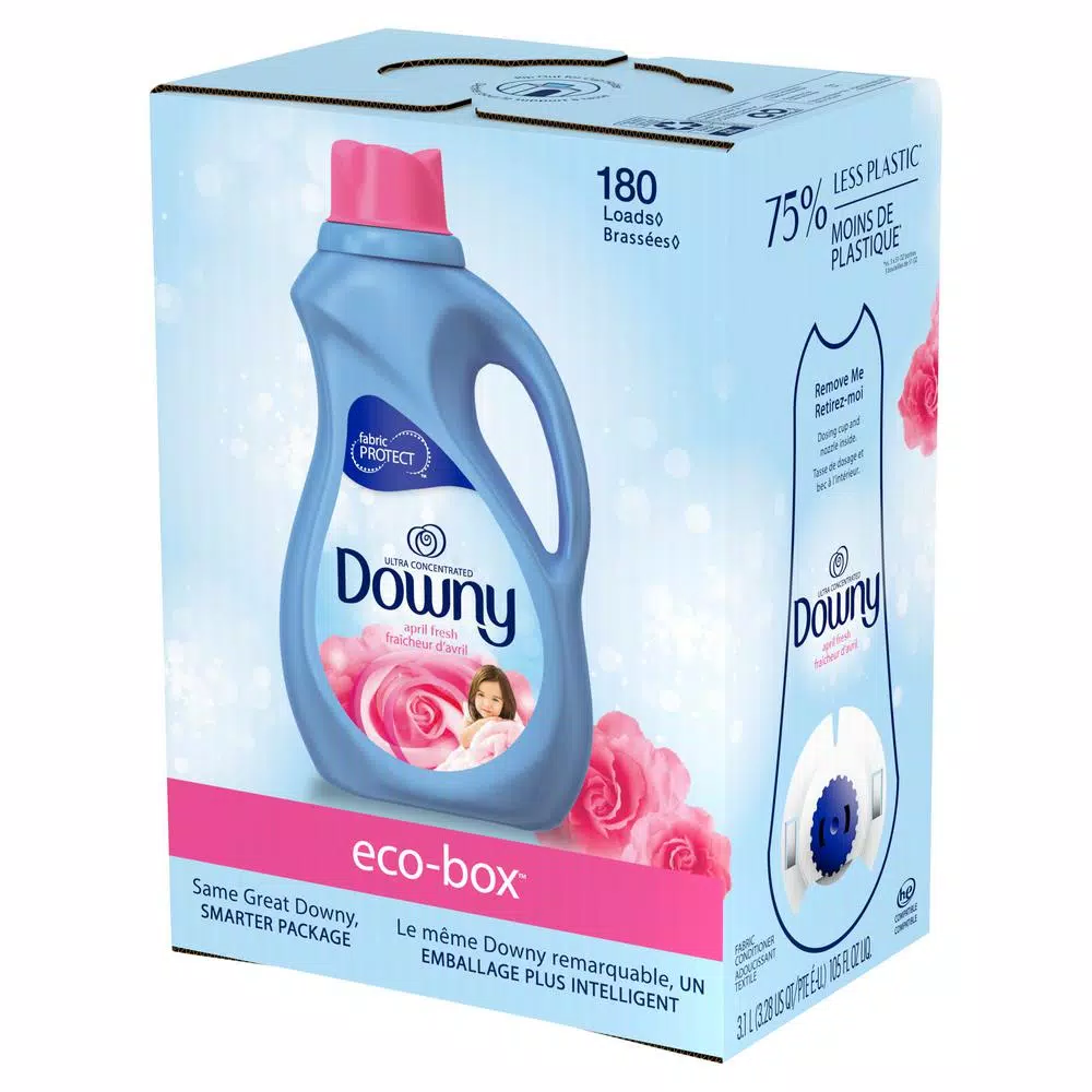 Downy Eco Box April Fresh Scent Fabric Softener, HE Compatible, 105 oz (180 Loads)