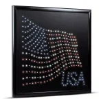 Crystal Art Gallery USA American Flag Framed LED Sign - Animated Patriotic Wall Art thumbnail 2