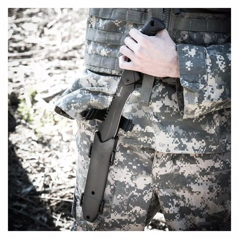 Sheffield REAPR TAC Bowie Knife with 7 in. 420 Stainless Steel Blade and TPR Handle