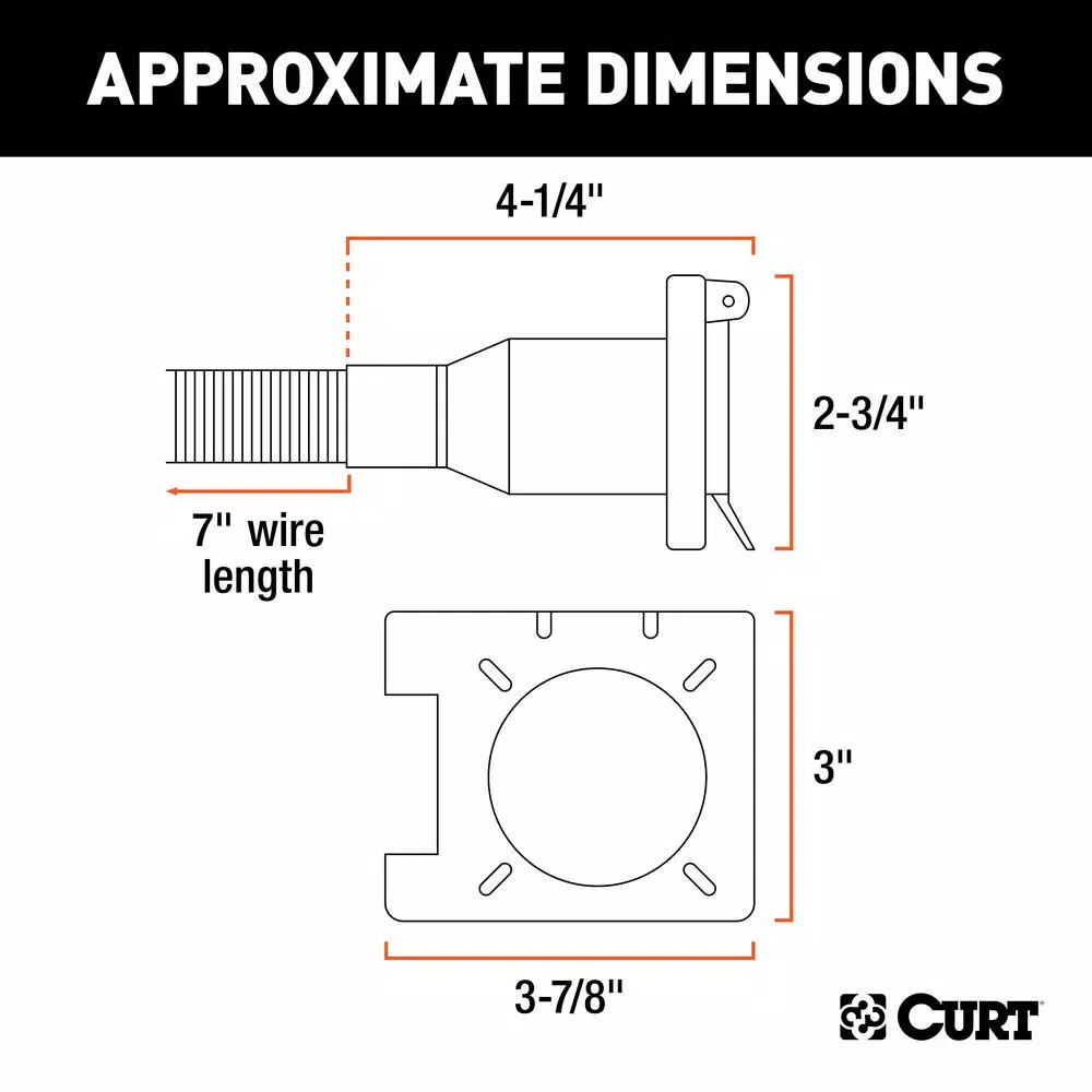 CURT Dual-Output 6-Way Round and 4-Way Flat Trailer Wiring Adapter for USCAR Connectors