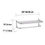 Unbranded Chrome Plated Steel 1-Bar Wall Mount Towel Rack and Bathroom Shelf thumbnail 6