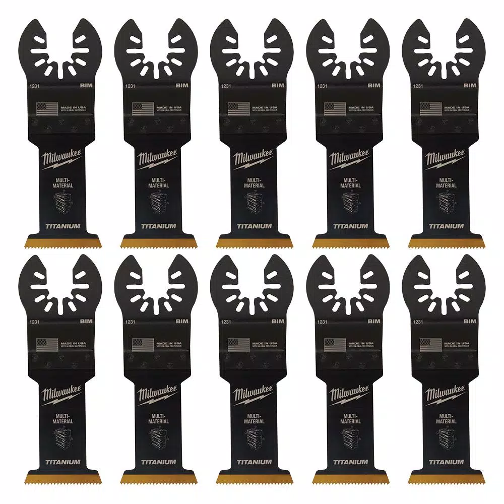 Milwaukee 1-3/8 in. Titanium Bi-Metal Universal Fit Oscillating Multi-Tool Blades, 10-Pack