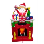 Fraser Hill Farm 6.5 ft. Pre-Lit Elf Sitting on Fireplace Christmas Inflatable thumbnail 5