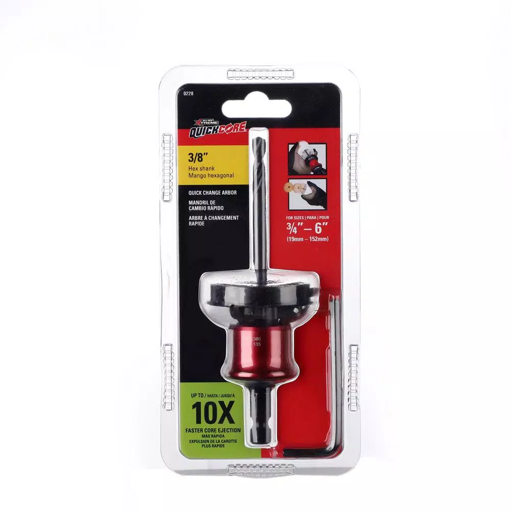 BLU-MOL Disston Blu-Mol Xtreme QuickCore 3/8 in. Metal Arbor Assembly for Fast Core Ejection